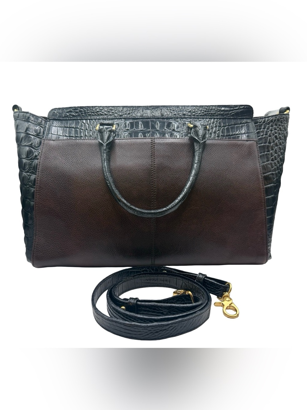 Brahmin Anna satchel w/ Calf hair design - Picture 3 of 12